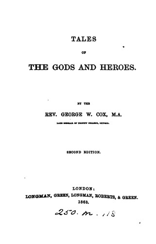 Cover for Tales of the gods and heroes