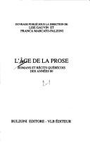 Cover for L' Âge de la prose
