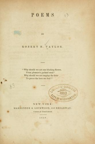 Cover for Poems