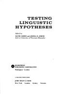 Cover for Testing linguistic hypotheses