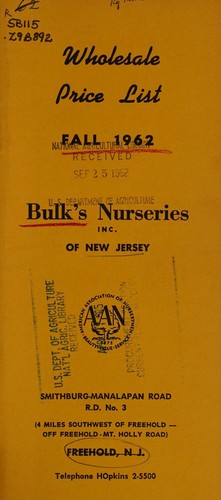 Cover for Wholesale price list