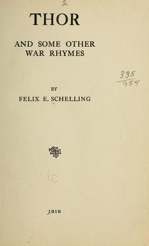 Cover for Thor, and some other war rhymes
