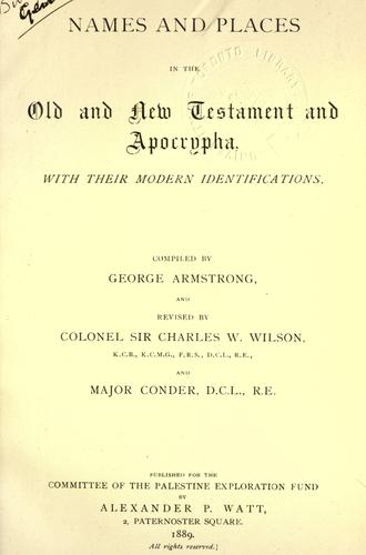 Cover for Names and places in the Old and New Testament and Apocrypha