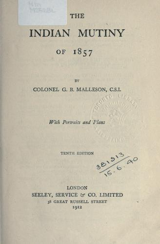 Cover for The Indian mutiny of 1857.