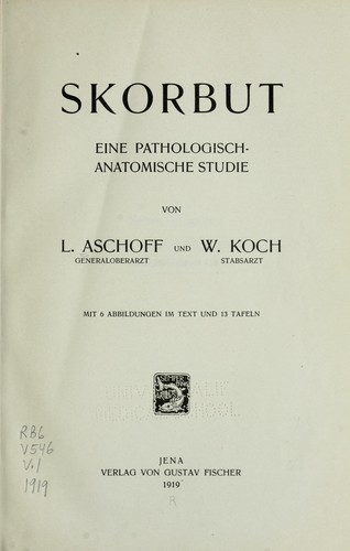 Cover for Skorbut; eine pathologisch-anatomische Studie