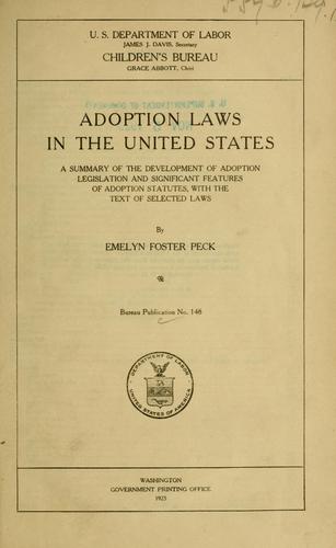 Cover for Adoption laws in the United States