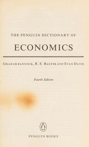 Cover for The Penguin dictionary of economics