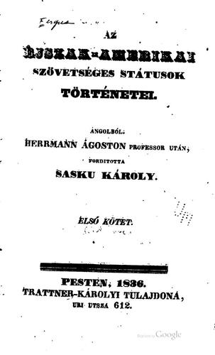 Cover for Az Éjszak-Amerikai Szövetséges Státusok történetei.