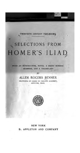 Cover for Selections from Homer's Iliad