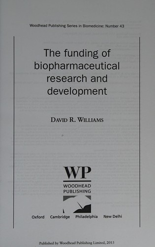 Cover for Funding of Biopharmaceutical Research and Development