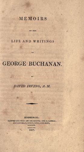Cover for Memoirs of the life and writings of George Buchanan.