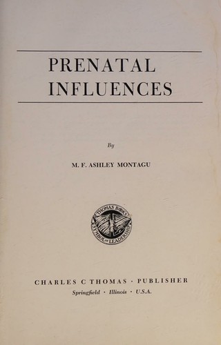 Cover for Prenatal influences.