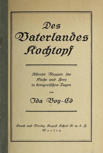 Cover for Des Vaterlandes Kochtopf