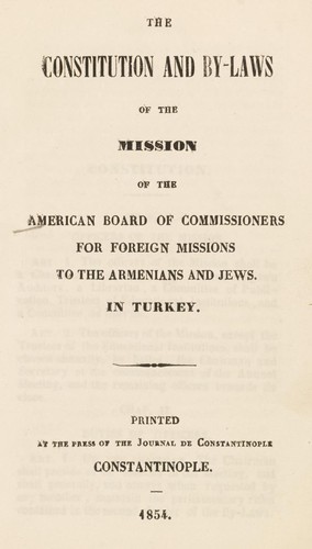 Cover for The constitution and by-laws of the mission