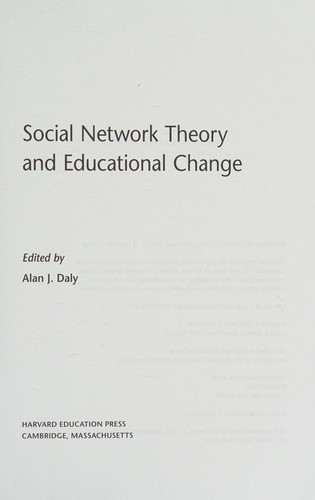 Cover for Social network theory and educational change