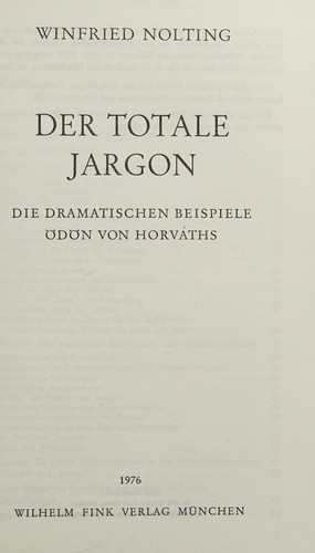 Cover for Der totale Jargon