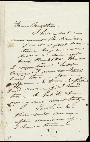 Cover for [Letter to] Dear mother