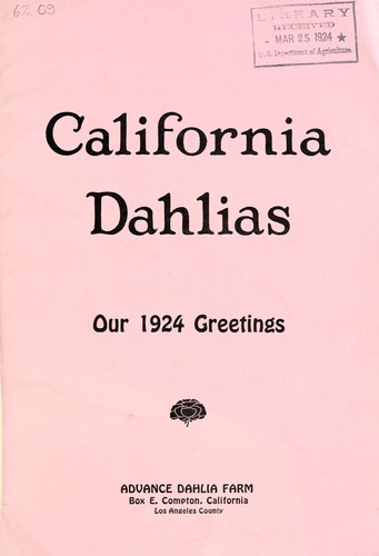 Cover for California dahlias