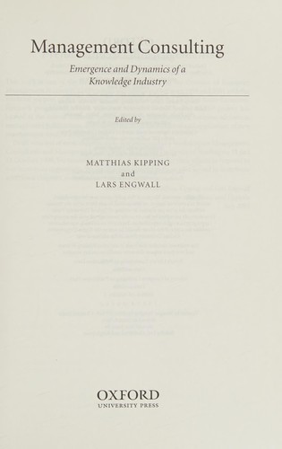 Cover for Management consulting