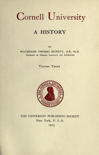 Cover for Cornell University