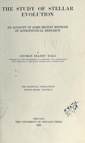 Cover for The study of stellar evolution