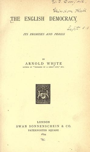 Cover for The English democracy