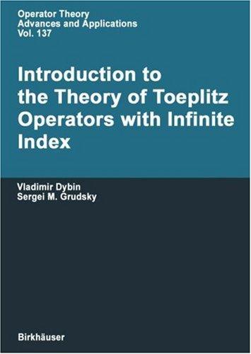 Cover for Introduction to the theory of Toeplitz operators with infinite index