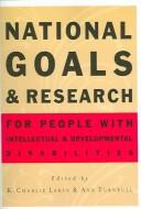Cover for National goals and research for persons with intellectual and developmental disabilities