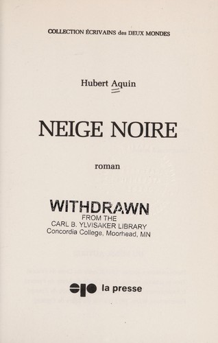 Cover for Neige noire