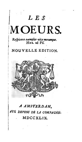 Cover for Les Moeurs