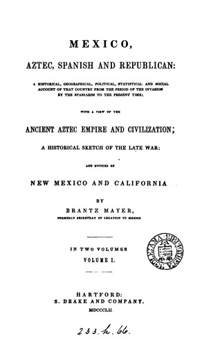 Cover for Mexico, Aztec, Spanish and republican