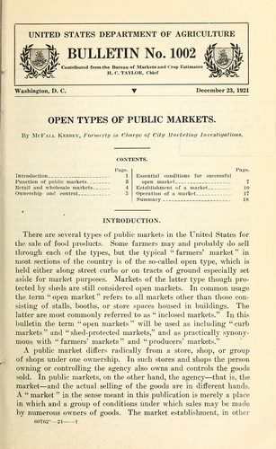 Cover for Open types of public markets