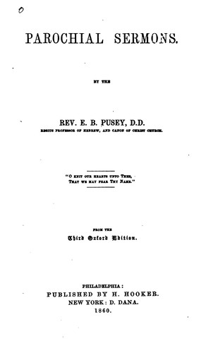 Cover for Parochial Sermons ...