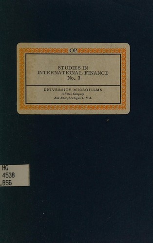 Cover for Speculative and flight movements of capital in postwar international finance