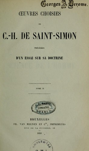 Cover for Oeuvres choisies.  Précédées d'un essai sur sa doctrine