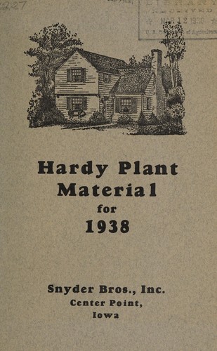 Cover for Hardy plant material for 1938