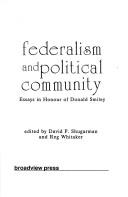 Cover for Federalism and Political Community