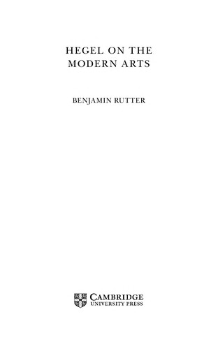 Cover for Hegel on the modern arts