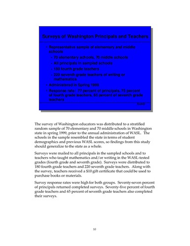 Cover for The effects of the Washington State education reform on schools and classrooms