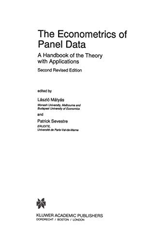 Cover for The Econometrics of Panel Data