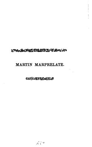 Cover for A history of the Martin Marprelate controversy in the reign of queen Elizabeth