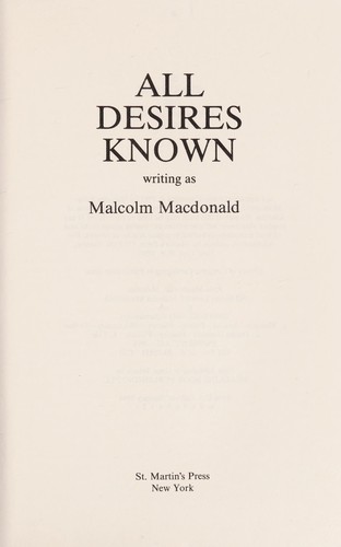 Cover for All desires known