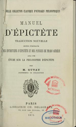 Cover for Manuel d'Epictète