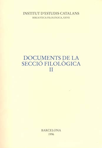 Cover for Documents de la secció filològica, II