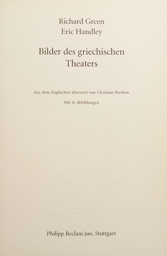 Cover for Bilder des griechischen Theaters.