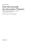 Cover for Eine Sternstunde des deutschen Theaters