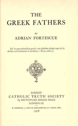 Cover for The Greek Fathers