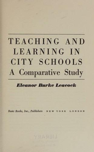 Cover for Teaching and learning in city schools