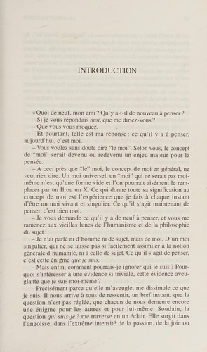 Cover for Le moi et la chair