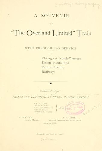 Cover for A souvenir of "the Overland limited train" ...